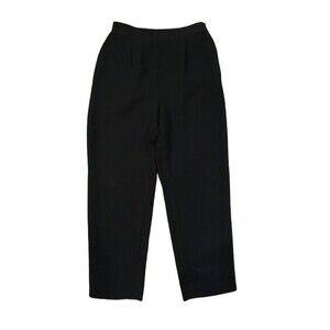 Women's Size 6 Petite Dress Pants Black Joan Leslie Side button Elastic waist